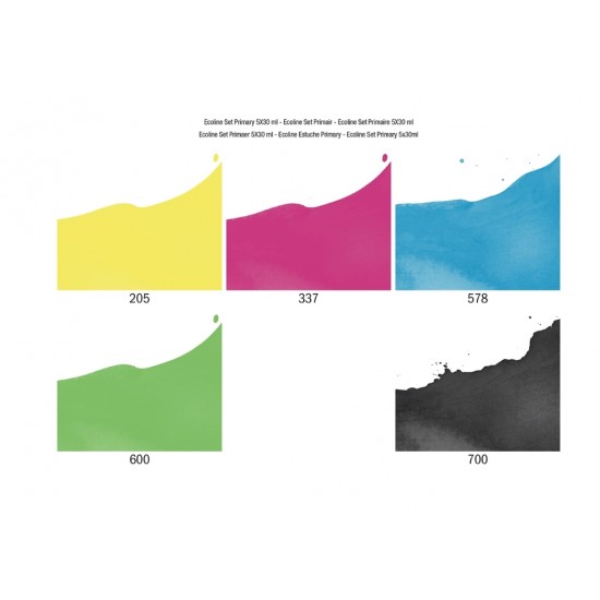 مجموعة الأحبار المائية 5 الوان 30 ملي بريميري الأساسية من تلنس