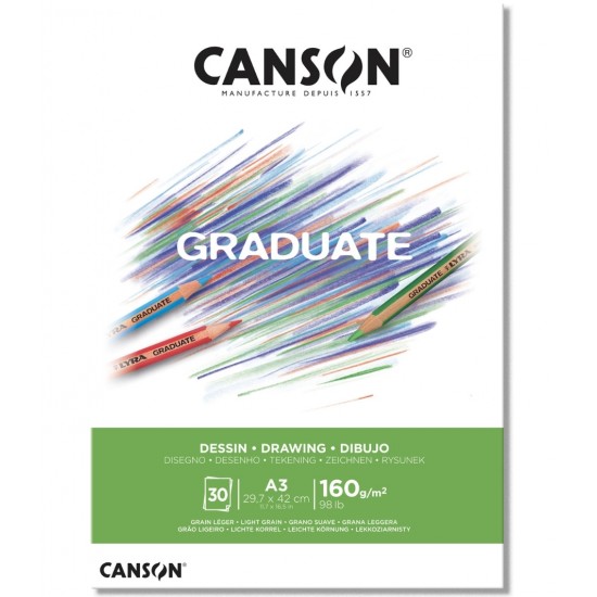 دفتر رسم جريدويت ديزاين مصمغ 160غم 30 ورقة CANSON